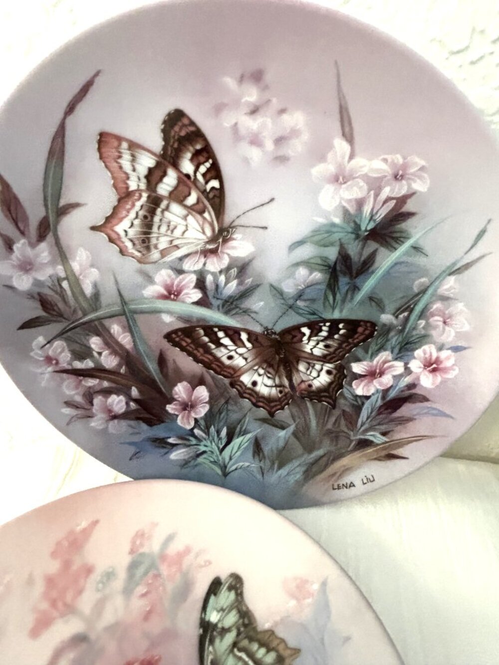 1980s Lena Liu Gossamer Wings Butterfly Plates, Set of 5 - Picture 2 of 8